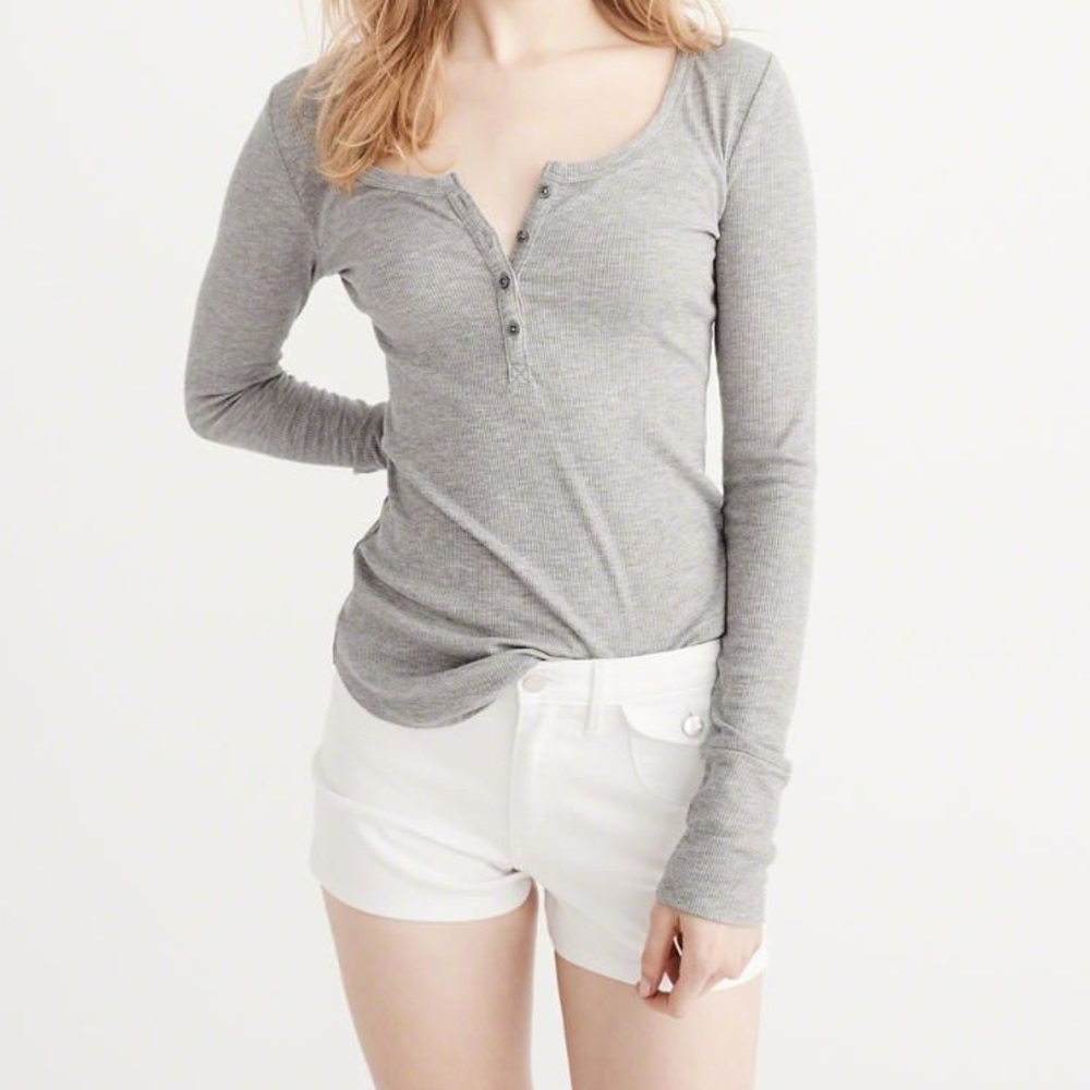 Abercrombie & Fitch Grey Henley Top